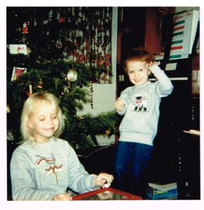 Linda and Julia w Christmas Tree and Carols on Organ (2)