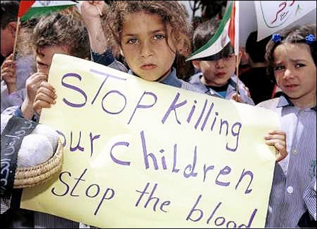 Children protesting war.