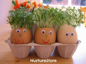 Cress Hair "Eggheads" Easter Craft for Children