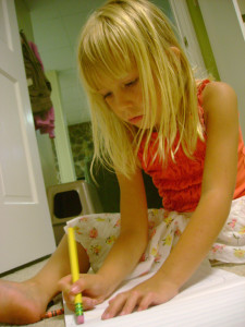 Girl writing