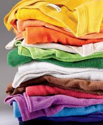Folding Clothes - a rainbow of colors