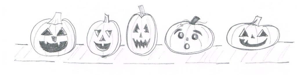 Five Little Pumpkins Illustration